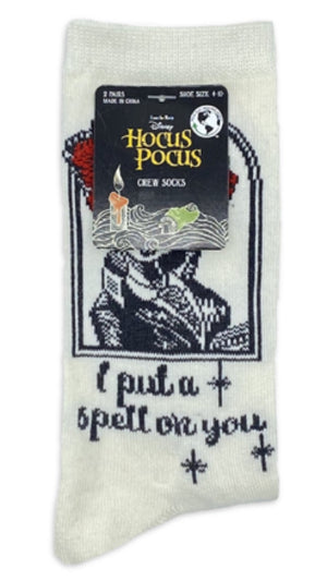HOCUS POCUS LADIES 2 Pair Of HALLOWEEN Socks ‘I PUT A SPELL ON YOU’ - Novelty Socks for Less
