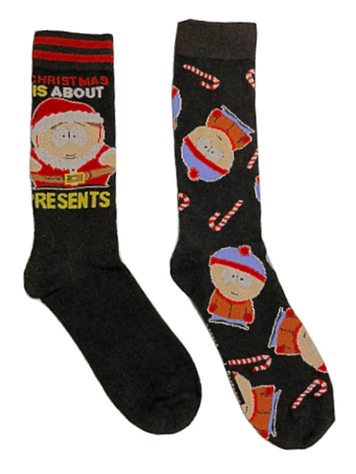 SOUTH PARK Men’s 2 Pair Of CHRISTMAS Socks STAN MARSH 'CHRISTMAS IS ABOUT PRESENTS'