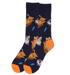 PARQUET Mens CATS IN BOXES Socks - Novelty Socks for Less