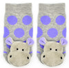 BOOGIE TOES Unisex Baby HIPPO RATTLE GRIPPER BOTTOM SOCKS By PIERO LIVENTI - Novelty Socks for Less