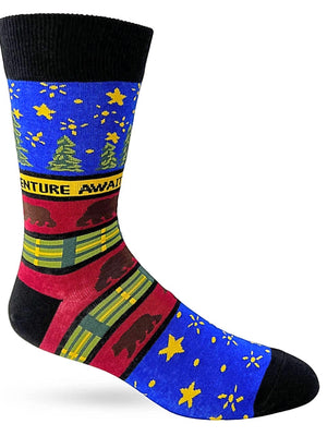 FABDAZ BRAND MEN’S SOCKS ADVENTURE AWAITS GET OUTSIDE - Novelty Socks for Less