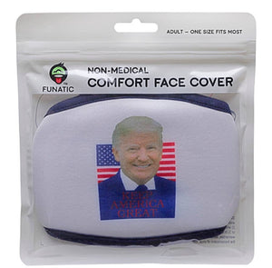 FUNATIC BRAND TRUMP ADULT FACE MASK Says ‘KEEP AMERICA GREAT’ - Novelty Socks for Less