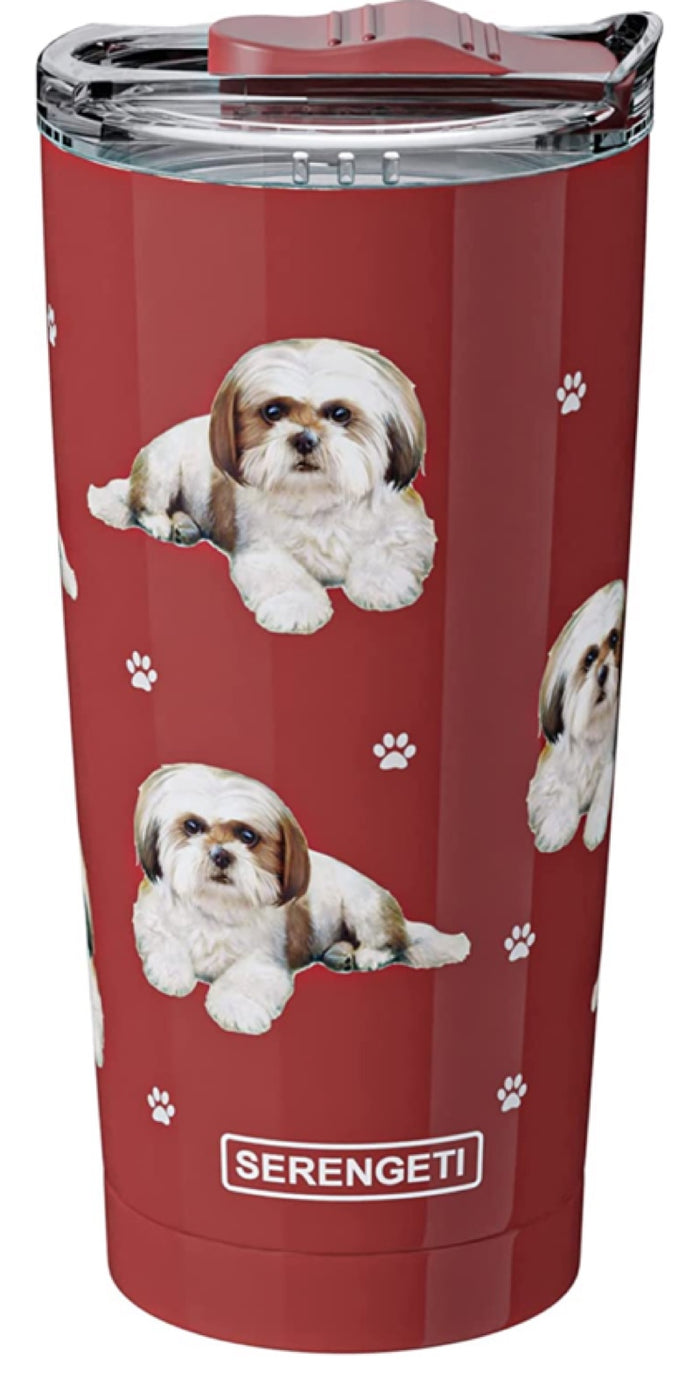 BEIGE SHIH TZU DOG Serengeti Stainless Steel Ultimate 20 Oz. Hot & Cold Tumbler By E&S PETS