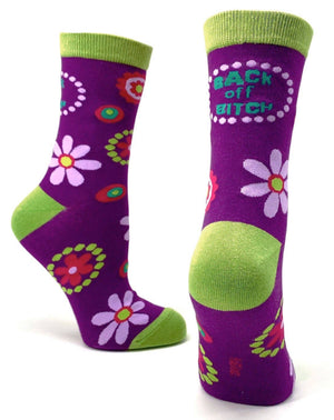 FABDAZ Brand Ladies BACK OFF BITCH Socks - Novelty Socks for Less