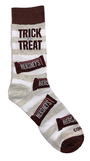 HERSHEY’S CHOCOLATE CANDY BAR MEN’S SOCKS 'TRICK OR TREAT' COOL SOCKS BRAND - Novelty Socks for Less