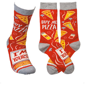PRIMITIVES BY KATHY BUY ME PIZZA I’M YOURS Socks - Novelty Socks for Less