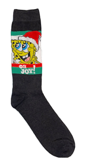 SPONGEBOB SQUAREPANTS Men’s CHRISTMAS Socks ‘OH JOY’ - Novelty Socks for Less