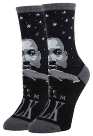 MARTIN LUTHER KING JR. Ladies Socks ‘BE THE DREAM’ (MLK) Oooh Yeah Brand - Novelty Socks for Less