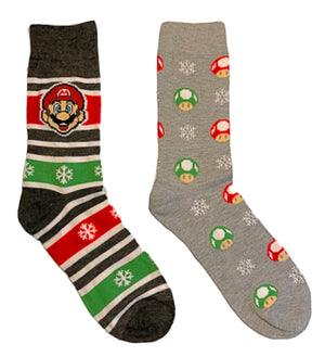 MARIO Men’s CHRISTMAS 2 Pair Of Socks With TOAD - Novelty Socks for Less