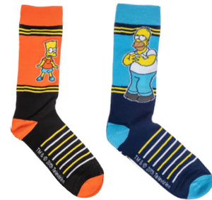 THE SIMPSONS Men’s 2 Pair Of BART SIMPSON Socks With HOMER - Novelty Socks for Less