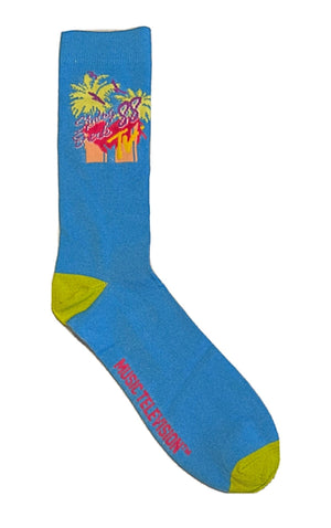 MTV Men’s Novelty Crew Socks SPRING BREAK ‘88 - Novelty Socks for Less