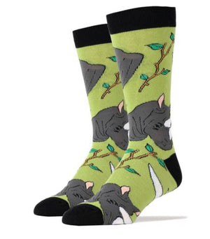 OOOH YEAH Brand Mens RHINOCEROS Socks - Novelty Socks for Less