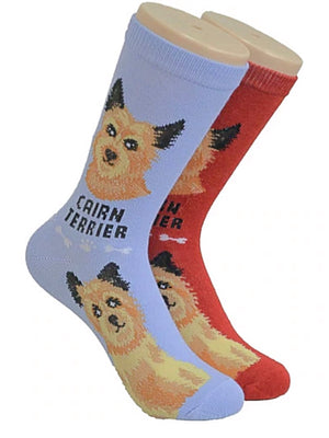 FOOZYS Brand Ladies 2 Pair CAIRN TERRIER Socks - Novelty Socks for Less