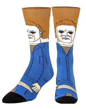 HALLOWEEN II MEN’S MICHAEL MYERS 360 SOCKS ODD SOX BRAND - Novelty Socks for Less