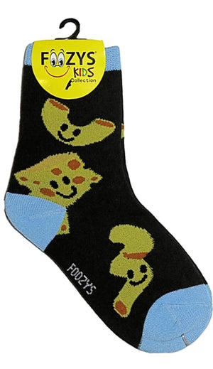 FOOZYS Brand Kids MACARONI & CHEESE Socks Ages 5-10 - Novelty Socks for Less