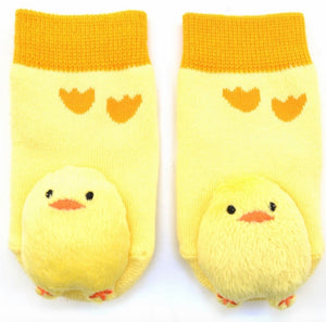 BOOGIE TOES Unisex Baby BABY CHICK RATTLE GRIPPER BOTTOM SOCKS By PIERO LIVENTI - Novelty Socks for Less