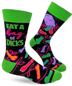FABDAZ BRAND MEN’S ‘EAT A BAG OF DICKS’ SOCKS - Novelty Socks for Less