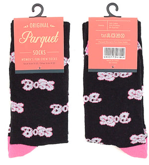 PARQUET BRAND LADIES ‘BOSS’ SOCKS - Novelty Socks for Less