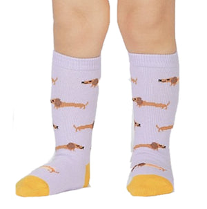SOCK IT TO ME BRAND TODDLER GIRLS DACHSHUND KNEE HIGH NON SLIP GRIP SOCKS - Novelty Socks for Less