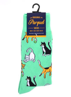 PARQUET BRAND Men’s PLAYFUL CATS Socks - Novelty Socks for Less
