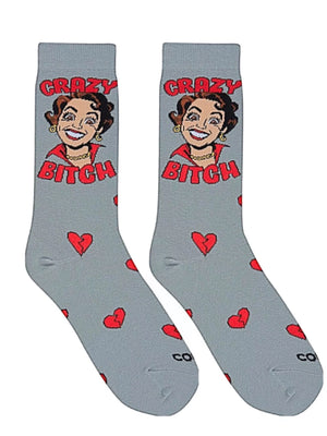 COOL SOCKS Brand Ladies Socks ‘CRAZY BITCH’ - Novelty Socks for Less