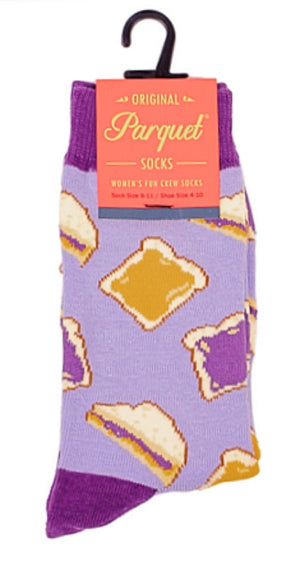 PARQUET Brand Ladies PEANUT BUTTER & JELLY Socks - Novelty Socks for Less