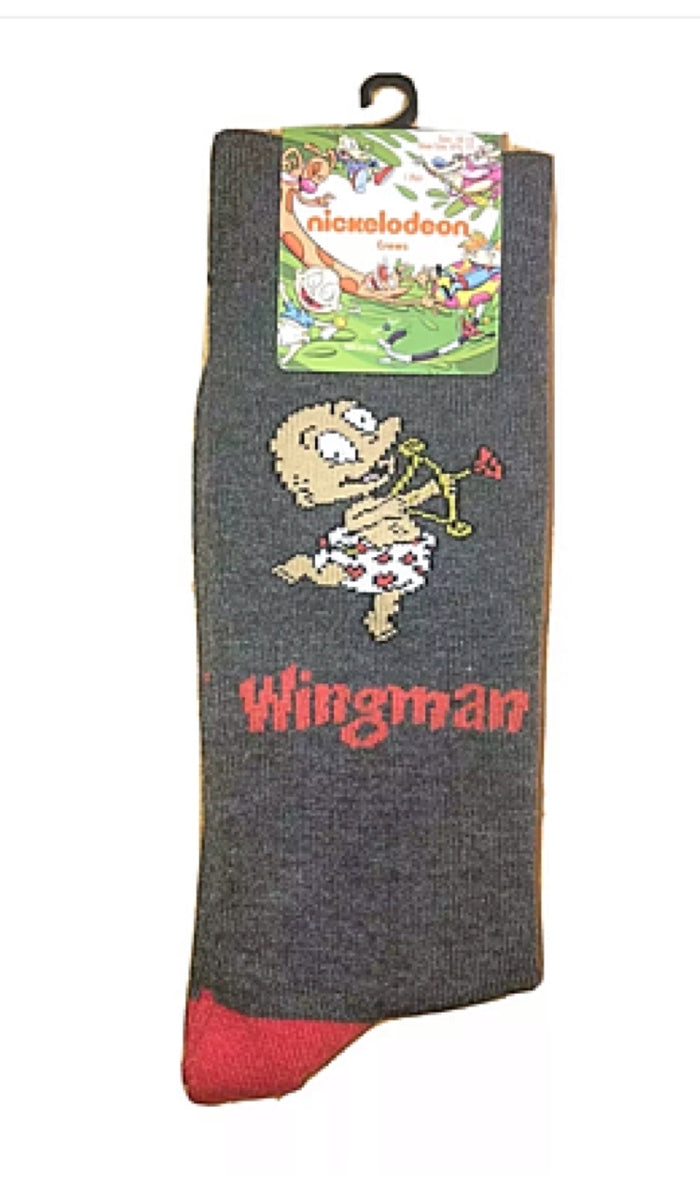 RUGRATS Mens TOMMY PICKLES VALENTINES DAY Socks 'WINGMAN'