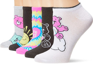 CARE BEARS Ladies 5 Pair Of No Show Socks - Novelty Socks for Less