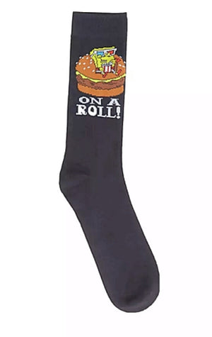 SPONGEBOB SQUAREPANTS Mens ‘ON A ROLL’ SOCKS - Novelty Socks for Less