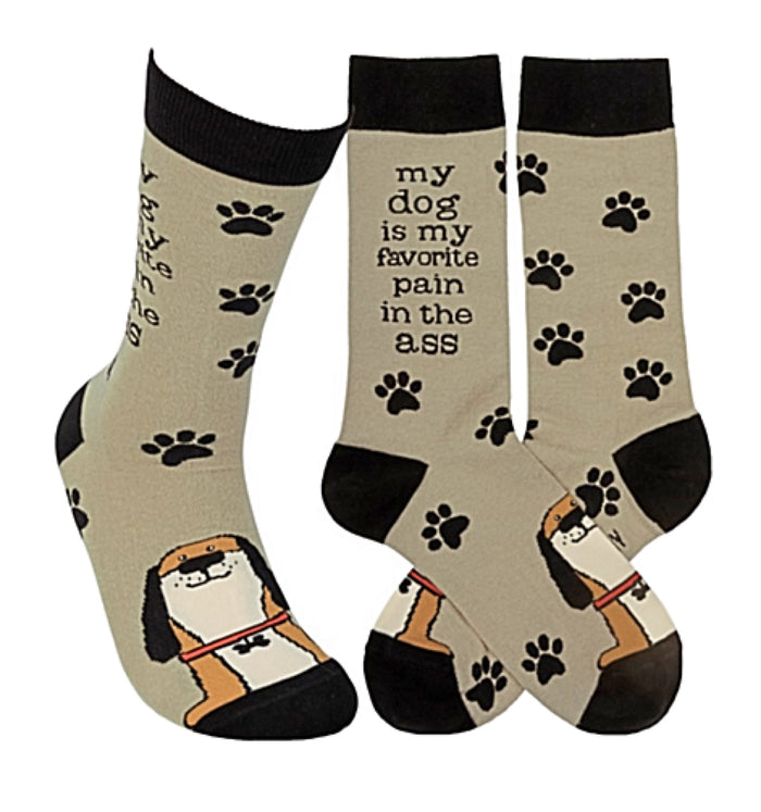 PRIMITIVES BY KATHY Unisex Socks ‘MY DOG IS MY FAVORITE PAIN IN THE ASS’