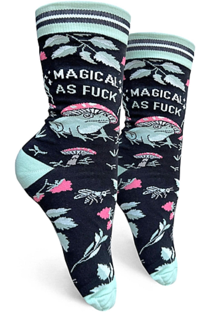 GROOVY THINGS Brand Ladies FROG Socks ‘MAGICAL AS FUCK’