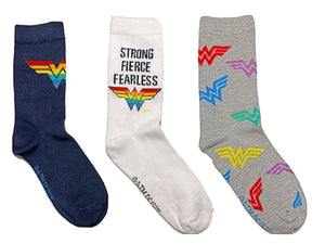 DC COMICS WONDER WOMAN Ladies 3 Pair Of PRIDE Socks - Novelty Socks for Less