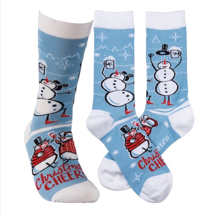 PRIMITIVES BY KATHY Unisex SNOWMAN ‘CHRISTMAS CHEER’ Socks
