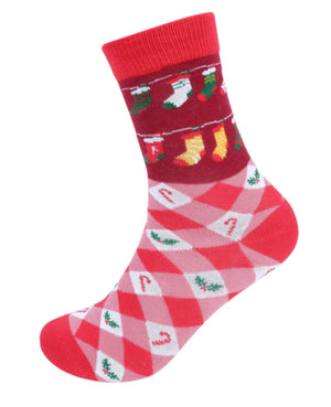 PARQUET Brand Ladies CHRISTMAS Socks STOCKINGS, CANDY CANES - Novelty Socks for Less
