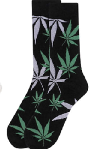 Parquet Brand Men’s MARIJUANA POT LEAF WEED Socks (CHOOSE COLOR) - Novelty Socks for Less