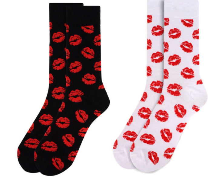 PARQUET BRAND Mens RED SEXY LIPS, KISSES Socks VALENTINE'S DAY (CHOOSE COLOR)