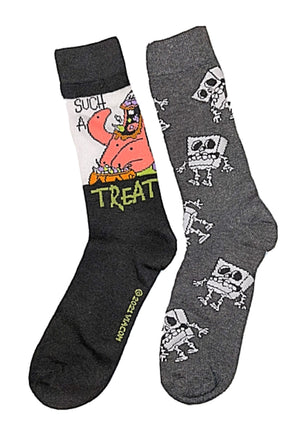 SPONGEBOB SQUAREPANTS Men’s 2 Pair Of HALLOWEEN Socks With PATRICK ‘SUCH A TREAT’ - Novelty Socks for Less
