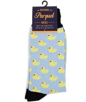 Parquet Brand Men’s YELLOW DUCKS Socks - Novelty Socks for Less
