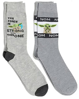 STAR WARS THE MANDALORIAN Men’s 2 Pair Of Socks BABY YODA ‘NOM NOM’ - Novelty Socks for Less