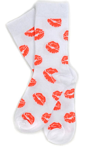 PARQUET Brand Ladies VALENTINES DAY LIPS/KISSES Socks - Novelty Socks for Less