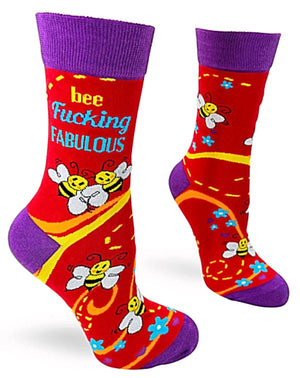 FABDAZ Brand Ladies BUMBLEBEE SOCKS ‘BEE FUCKING FABULOUS’ - Novelty Socks for Less