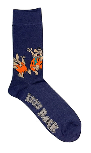 THE FLINTSTONES Mens BARNEY & FRED Socks Says ‘LET’S ROCK’ - Novelty Socks for Less