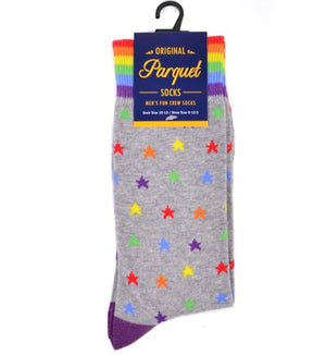 PARQUET BRAND Men's RAINBOW STARS Socks - Novelty Socks for Less