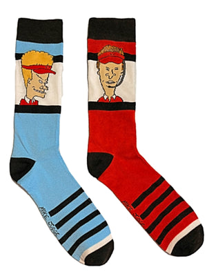 BEAVIS AND BUTT-HEAD MEN’S 2 PAIR OF SOCKS 'BURGER WORLD EMPLOYEES' - Novelty Socks for Less