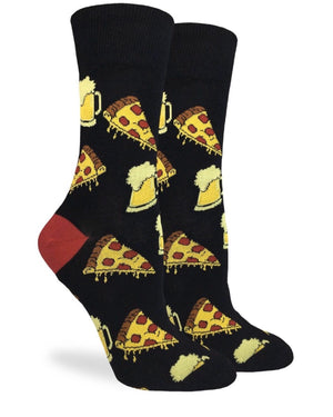 GOOD LUCK SOCK Ladies PIZZA & BEER - Novelty Socks for Less