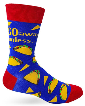 FABDAZ BRAND MEN’S GO AWAY UNLESS YOU HAVE TACOS SOCKS - Novelty Socks for Less