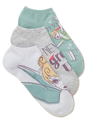 PETER PAN Ladies 3 Pair Of TINKERBELL No Show Socks - Novelty Socks for Less