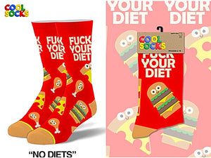 COOL SOCKS BRAND MEN’S ‘FUCK YOUR DIET’ Socks - Novelty Socks for Less