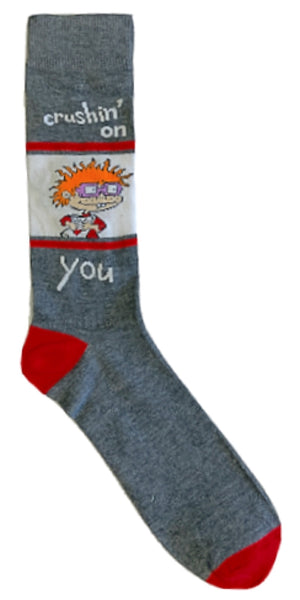 RUGRATS Men’s CHUCKIE VALENTINES DAY Socks ‘CRUSHIN’ ON YOU’ - Novelty Socks for Less