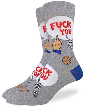GOOD LUCK SOCK Men's FUCK YOU Socks MIDDLE FINGERS ALL OVER - Novelty Socks for Less